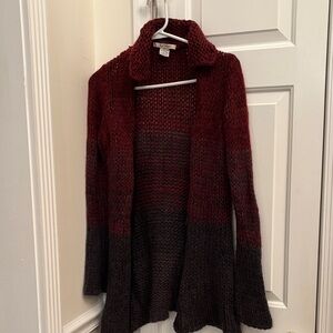 Free People Women's Burgundy and Gray Sweater